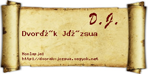Dvorák Józsua névjegykártya